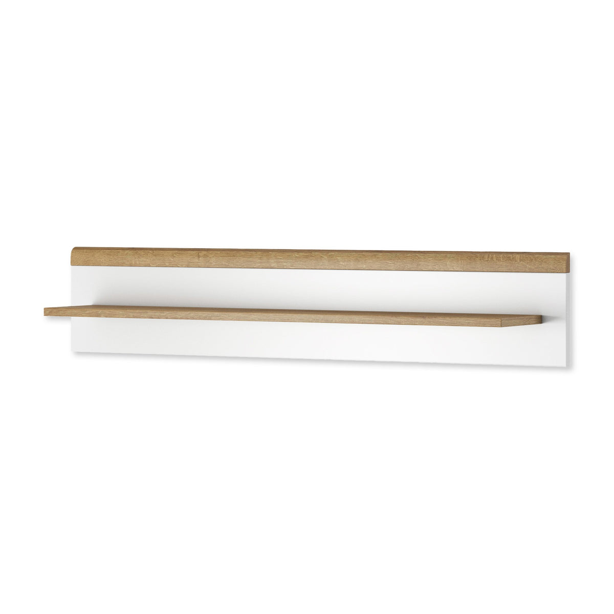 Półka Lato ścienna 107 × 20 cm w stylu skandynawskim – dąb riviera i biel, minimalistyczna forma – zdjęcie główne | Pillovely