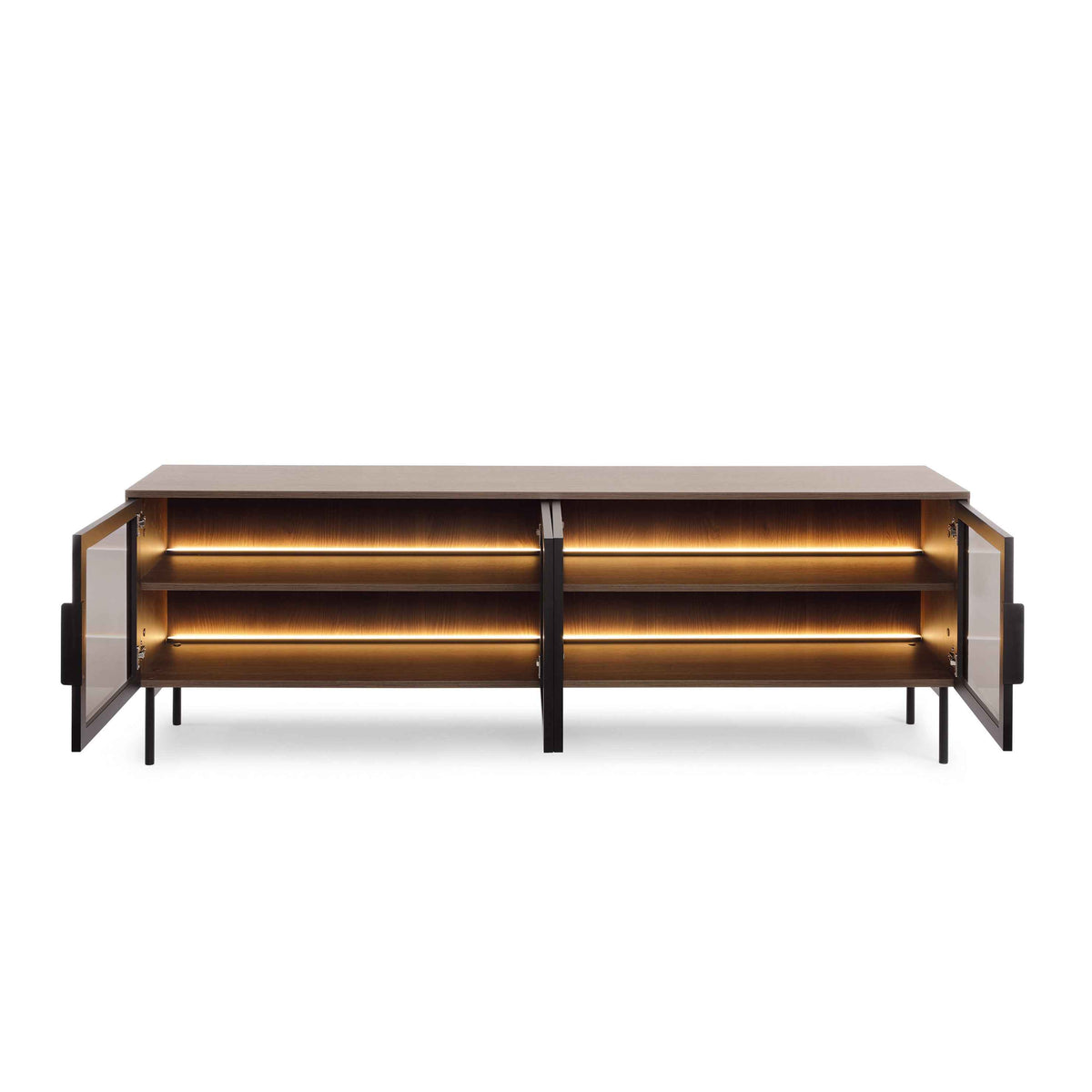 Lummer TV-bord 181x62 i moderne stil – med åbne fronter