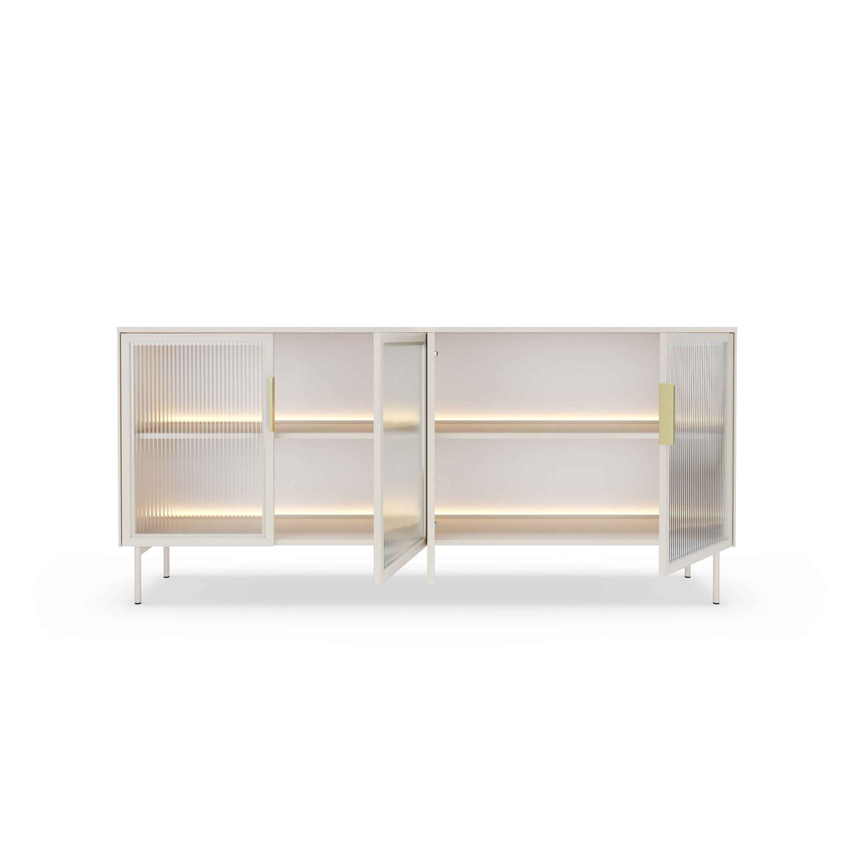 Lummer-kommode 181x83 med døre i elegant stil – med åbne fronter