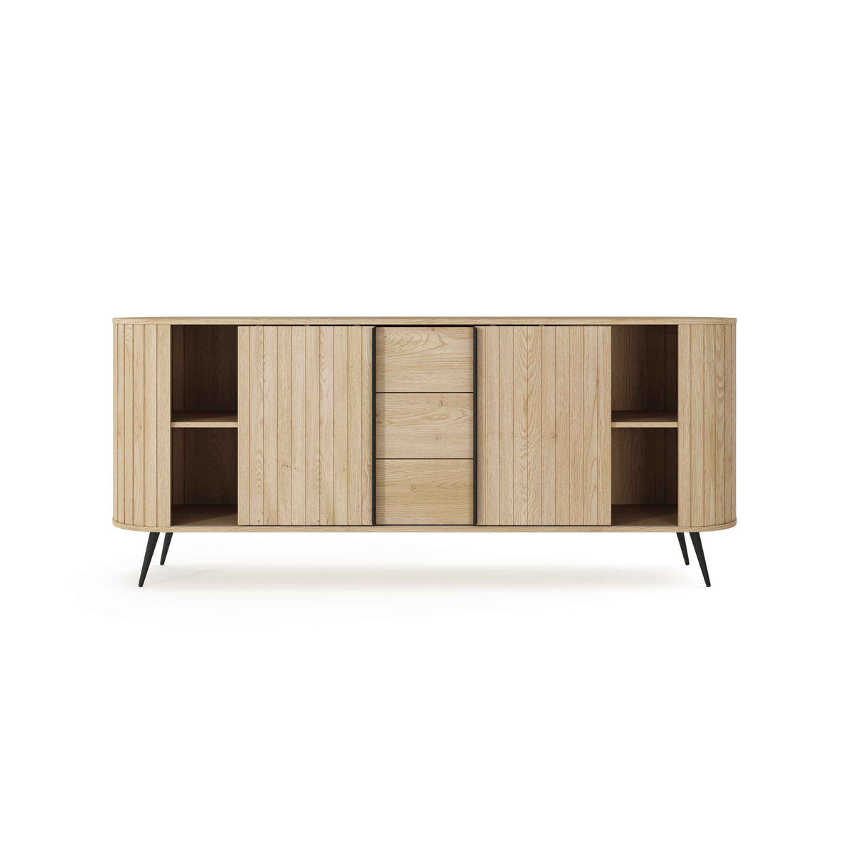Kommode med skydedøre og skuffer, 196 x 82, i moderne stil | Llovia