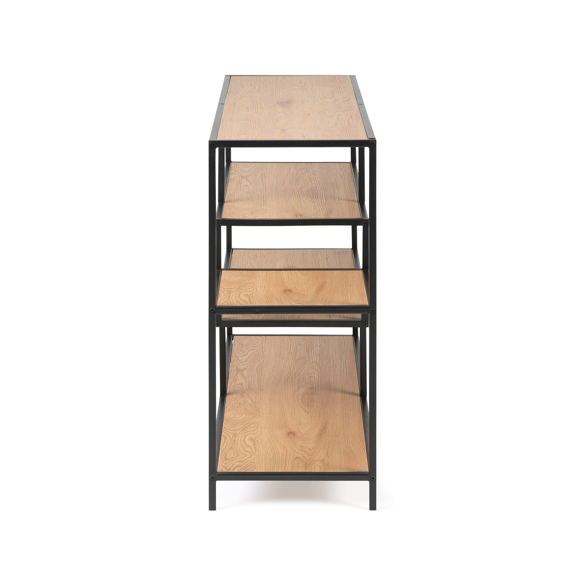 Skeleto-reol 114x78, vild eg, set fra siden – en smal reol til hylder med en dybde på 35 cm