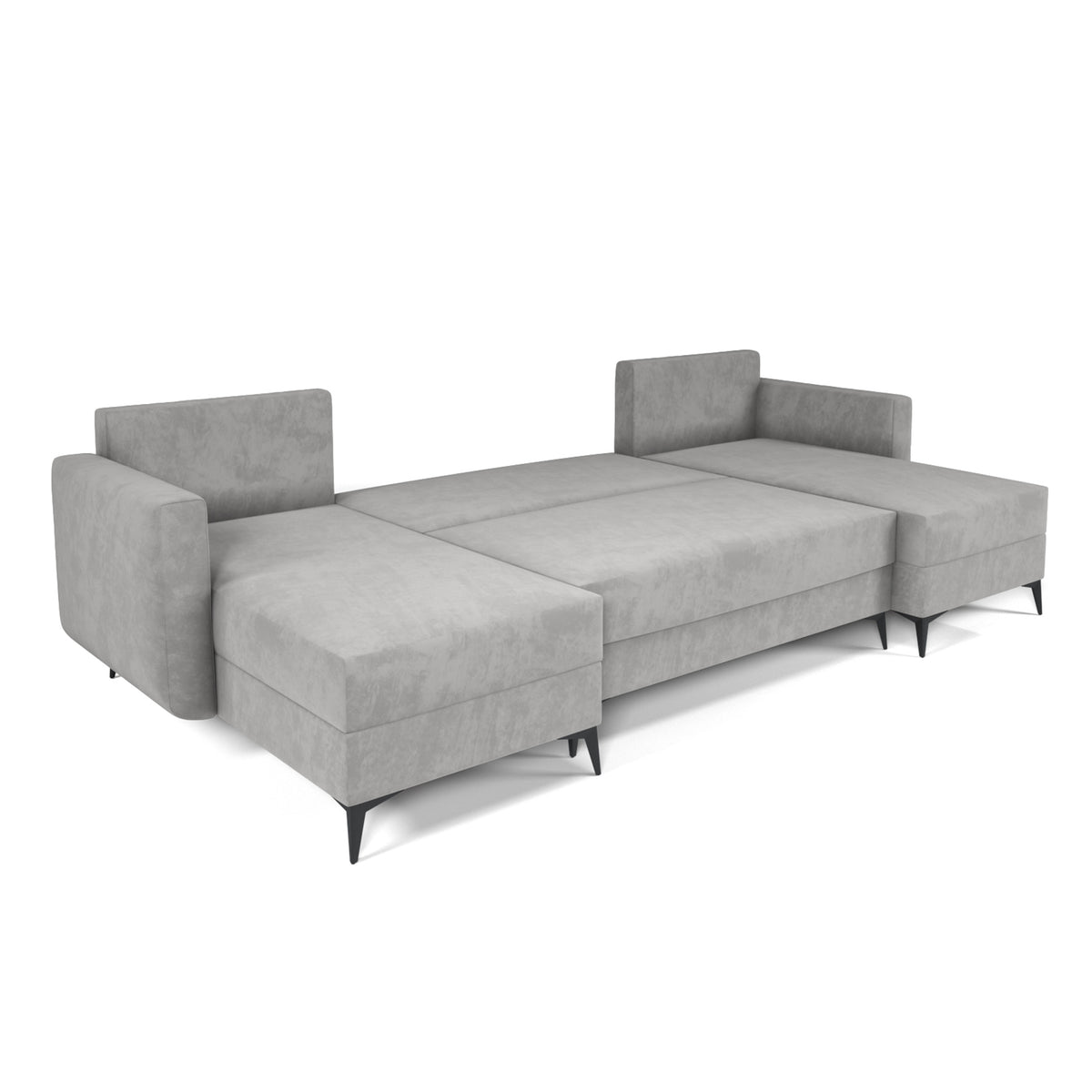 Udslået U-hjørnesofa Forra Stålgrå (MANILA 16) – soveflade 270 × 130 cm, DL-mekanisme
