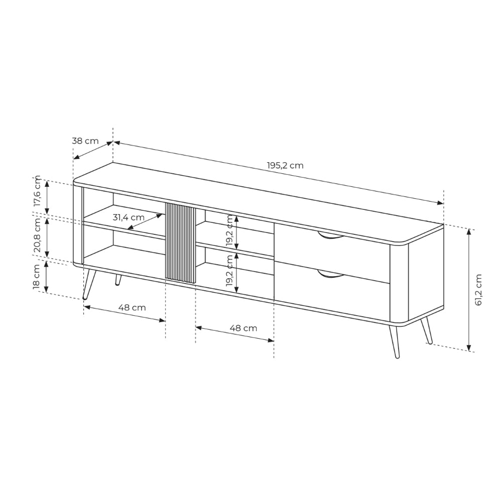Velia TV-bord 195x61 i japandi-stil – billede 6