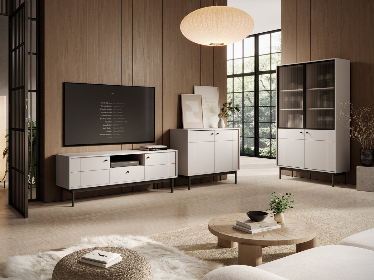 Szafka RTV Sabi 154x57 w stylu minimalistycznym – zdjęcie 3