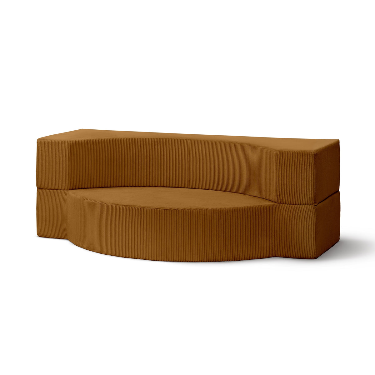 Modulær skumsofa på 200 cm med sovefunktion i japandi-stil | Lunaria Karamel (POSO 42)