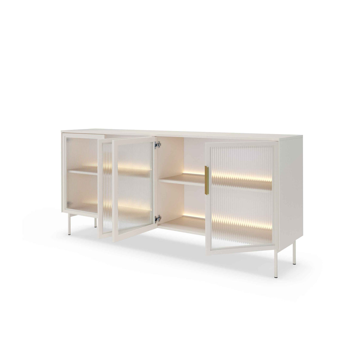 Lummer-kommode 181x83 med døre i elegant stil – med åbne fronter