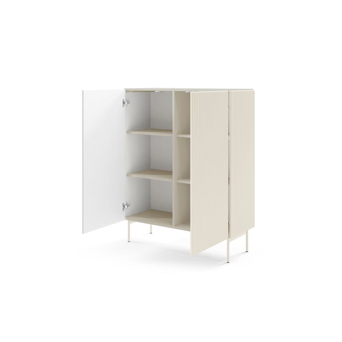 MuzZI høj kommode med låger, 99x123, i moderne stil – med åbne fronter