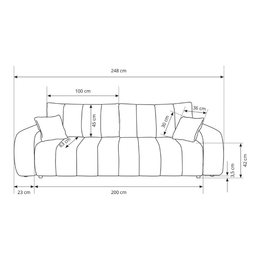 Baloa 3-personers sovesofa, 144x200, i skandinavisk stil – billede 11