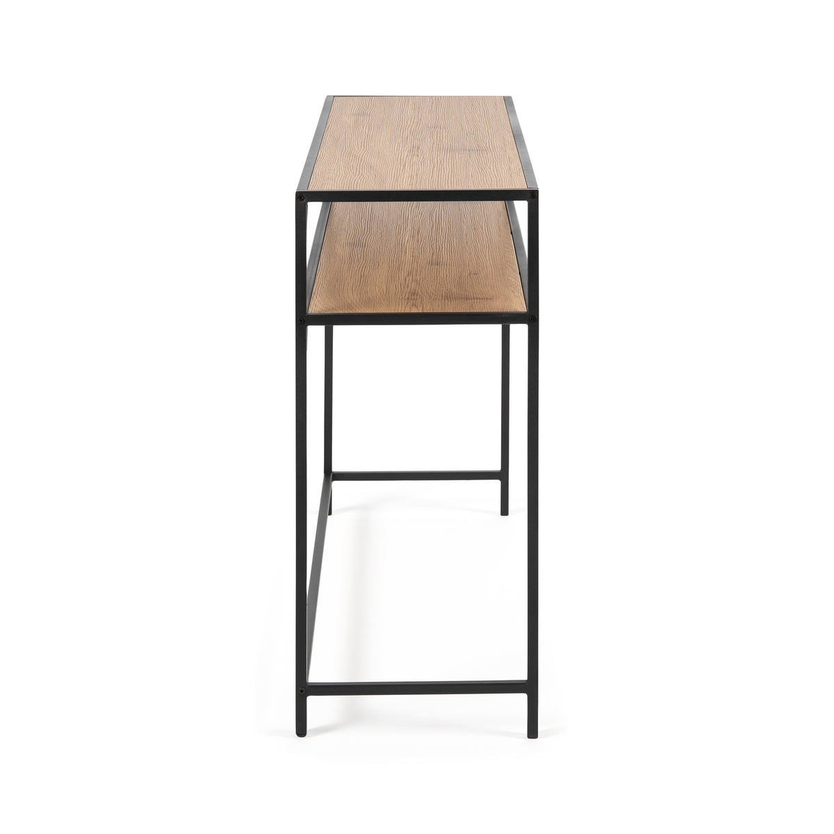 Skeleto-konsolbord 120x79, vild eg, set fra siden – smalt konsolbord med en dybde på 35 cm