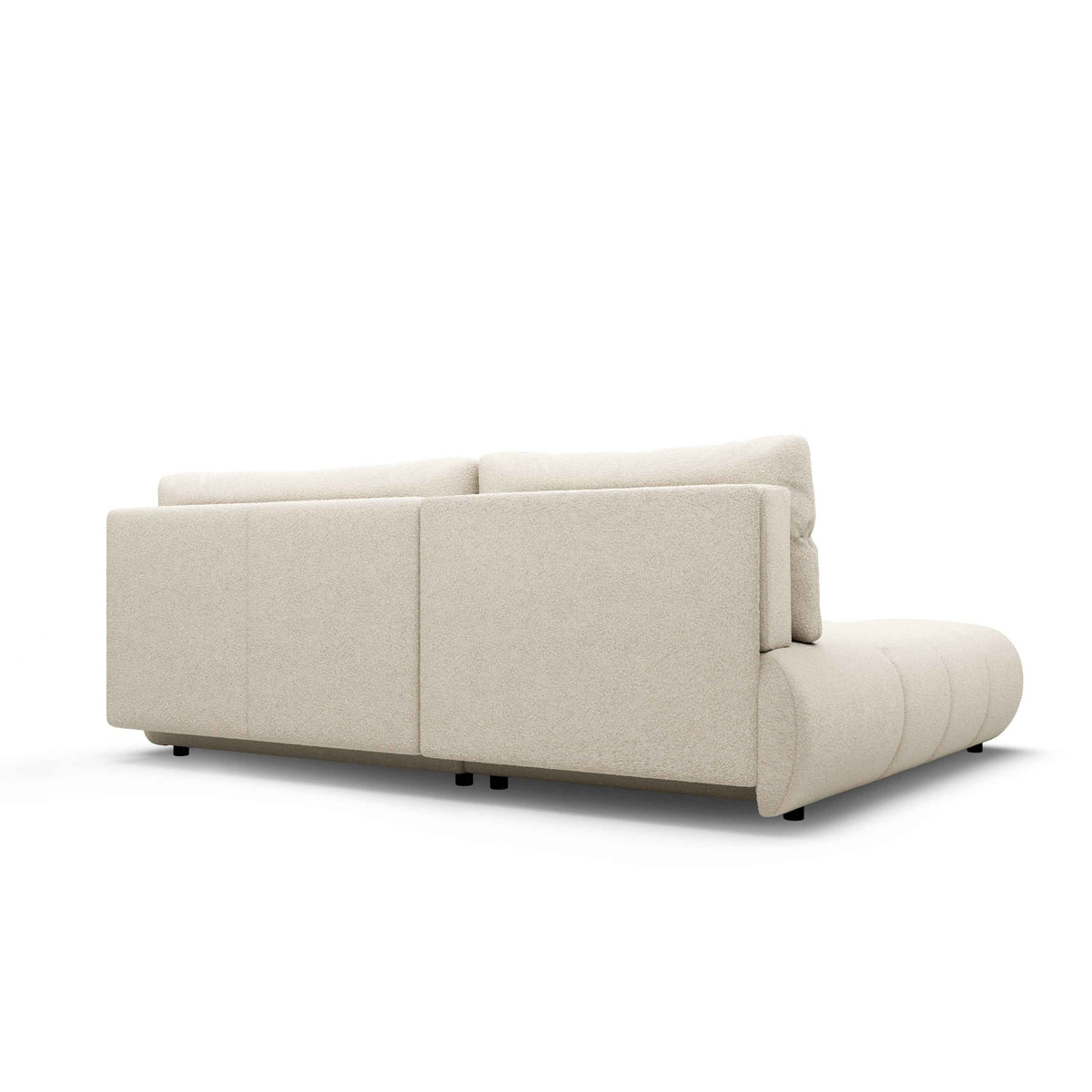 Milorya DL-hjørnesofa med sovefunktion, 230 cm, i moderne stil – set bagfra