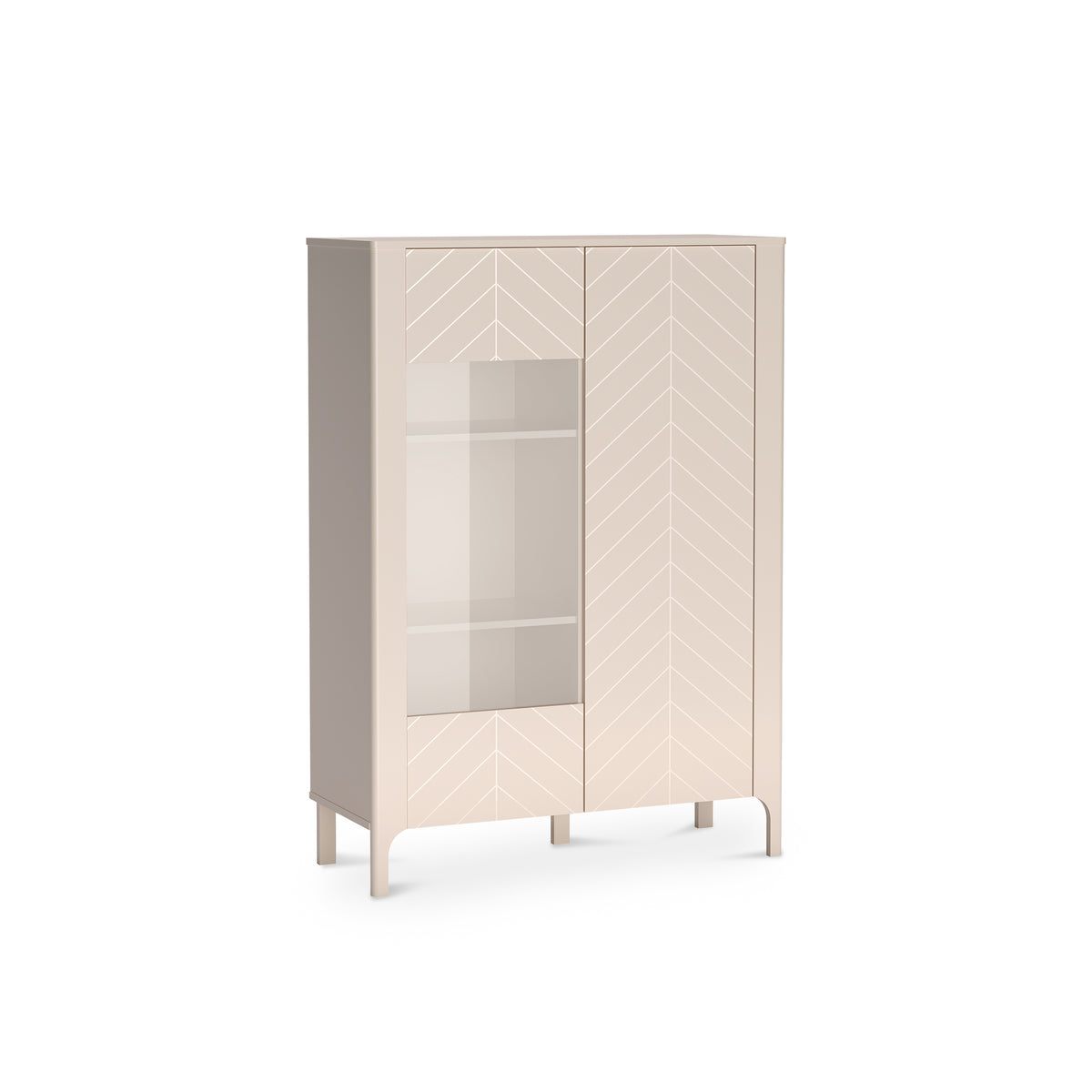 EKLIPSO 103x145 vitrineskab med glaspartier i moderne stil, farve: Kashmir – hovedbillede | Pillovely
