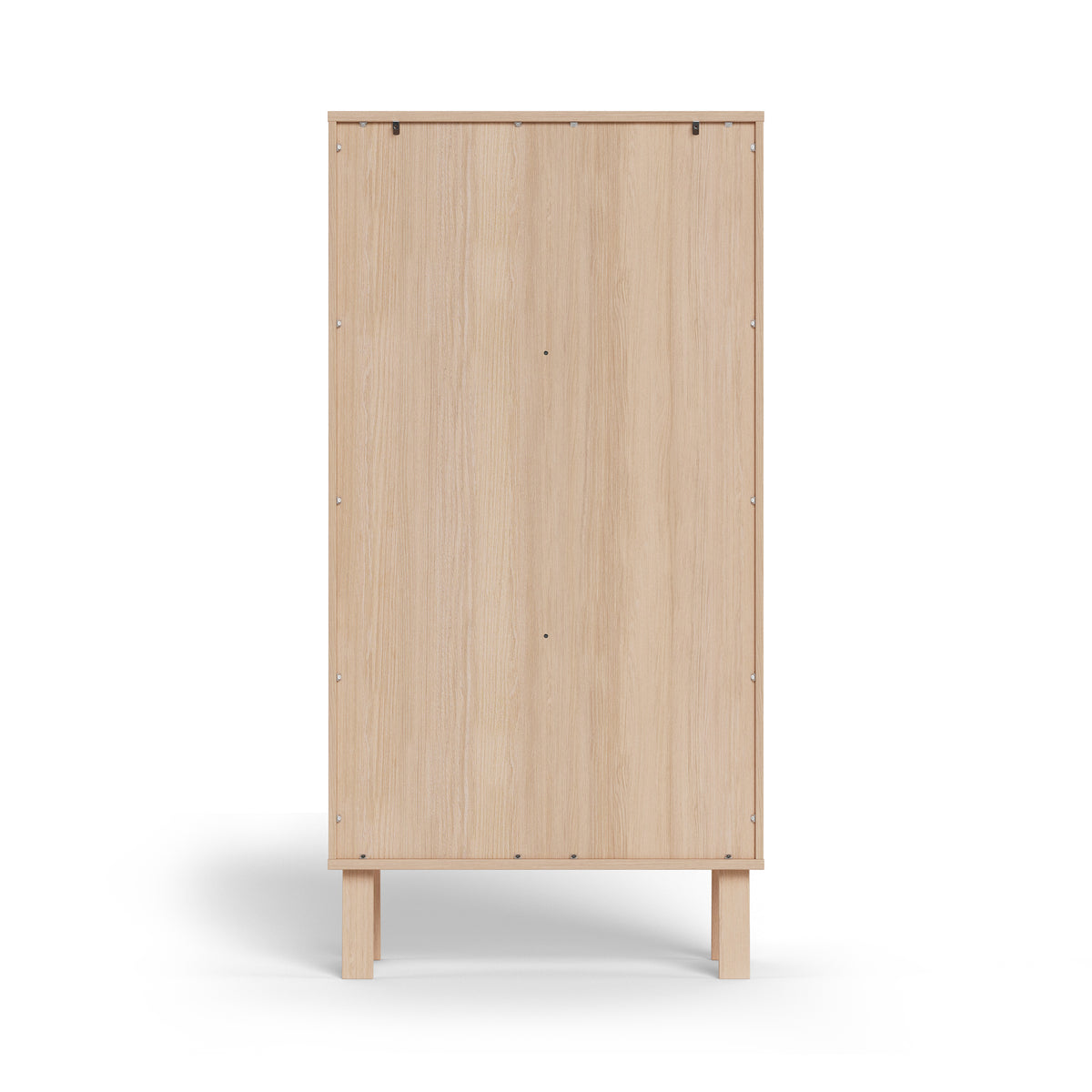 Lurisse-vitrineskab 90x180, set bagfra – bagvæg i lys eg-finér