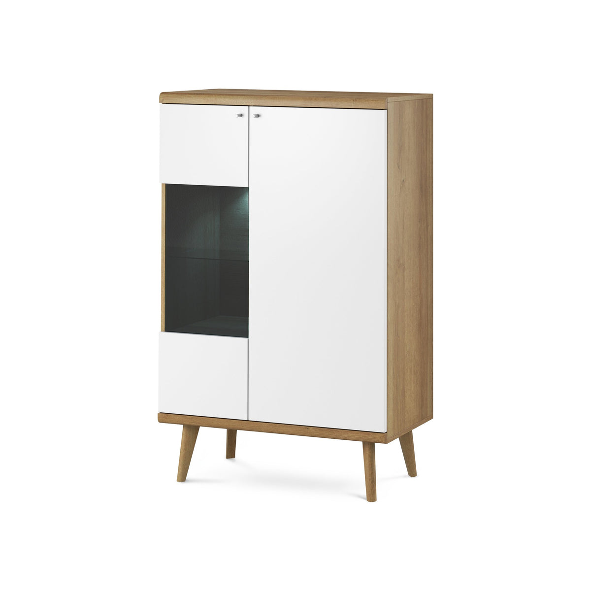 Glasvitrineskab til stuen »Lato«, 90 x 134 cm – hovedbillede | Pillovely