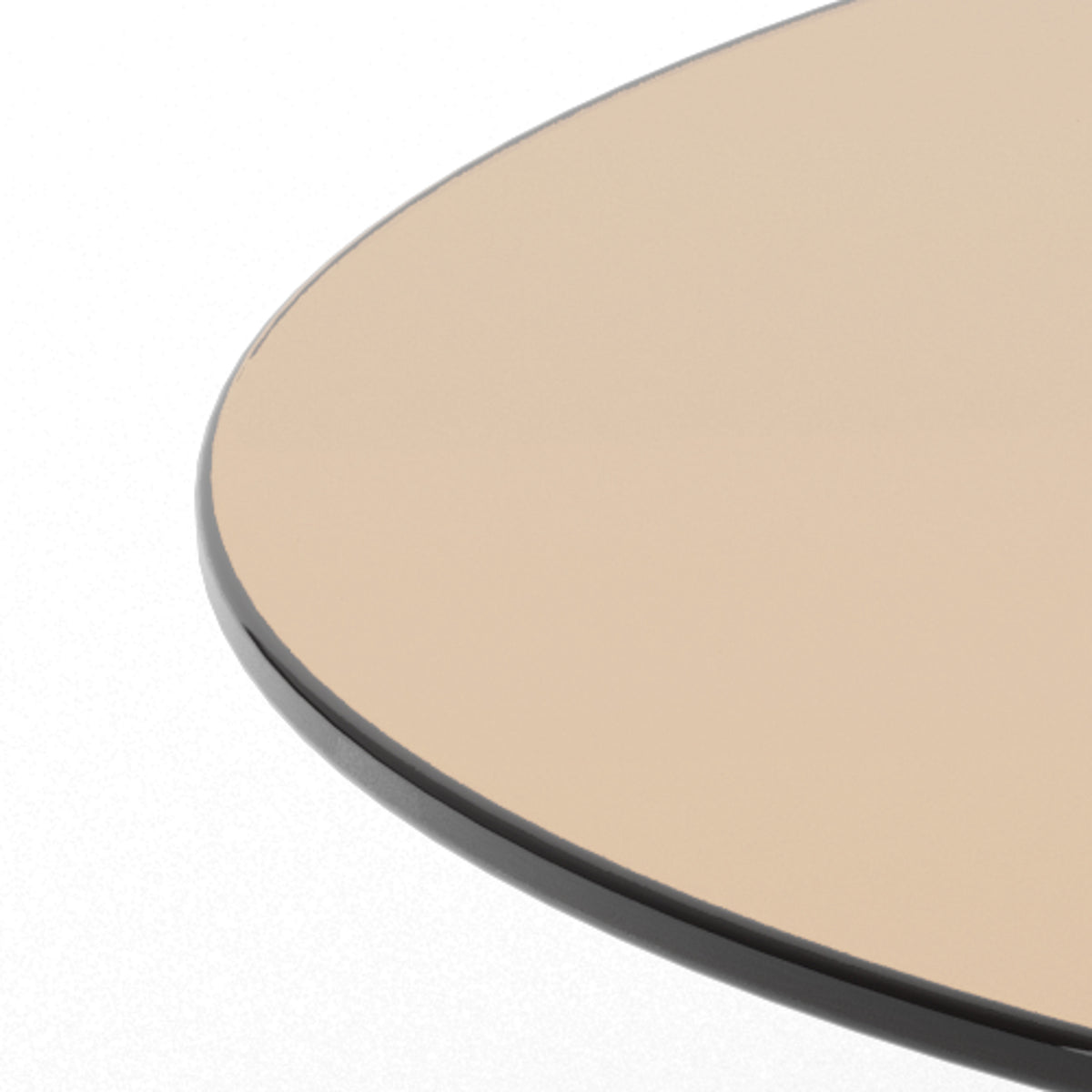 Det runde Aria Glass-sofabord til stuen med en diameter på 80 cm i moderne stil – nærbillede af detaljer og overflade