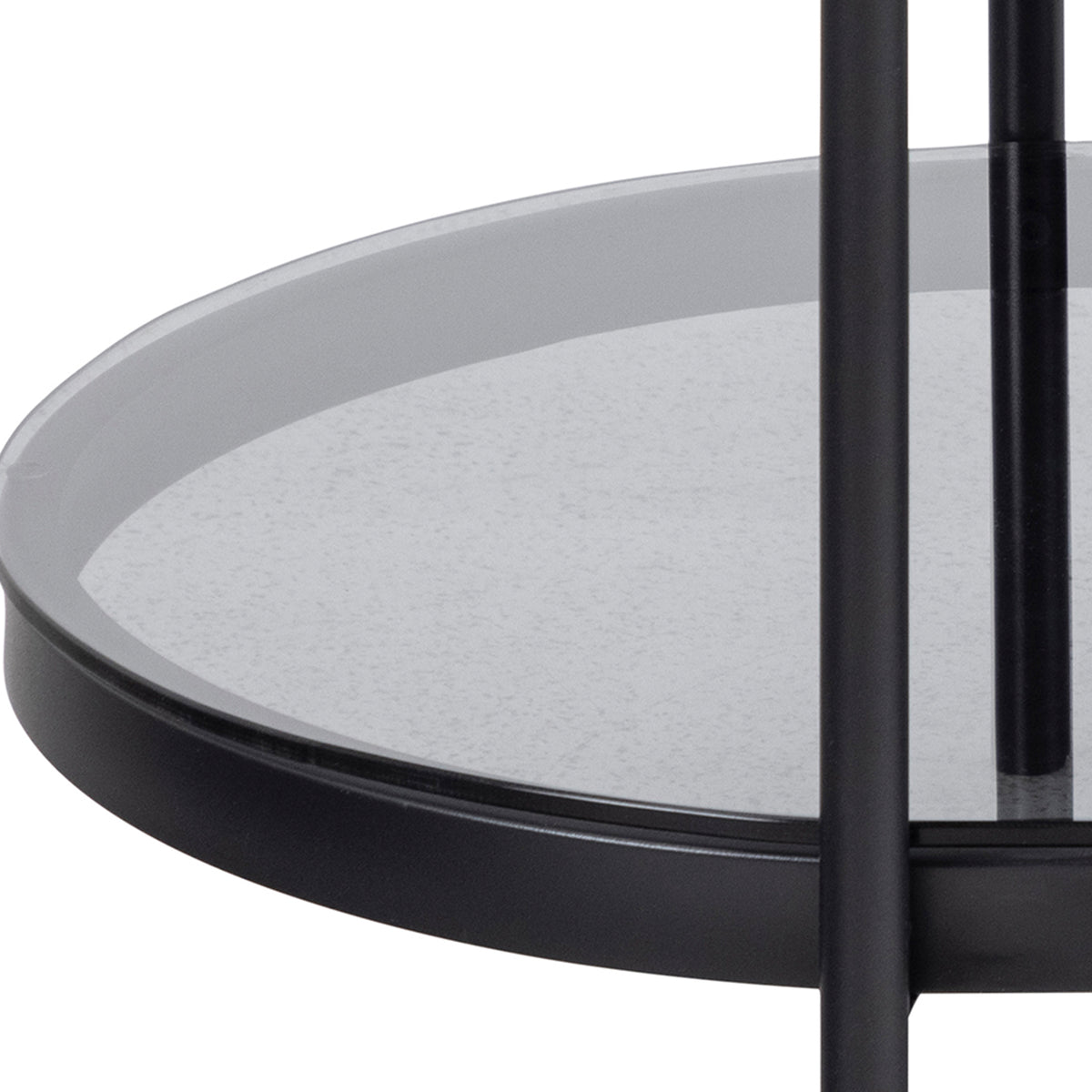 Moren-sofabord, ovalt med røget glas i moderne stil – nærbillede af detaljer og overflade