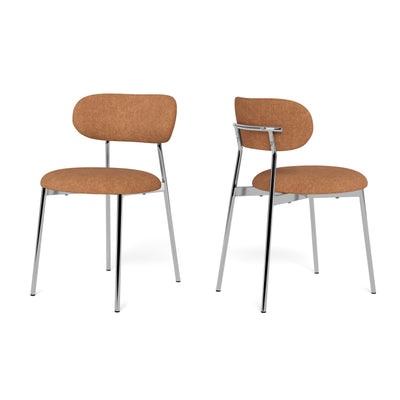 Sæt med to Dotto-stole med forkromede ben i modern retro-stil – produktets hovedbillede