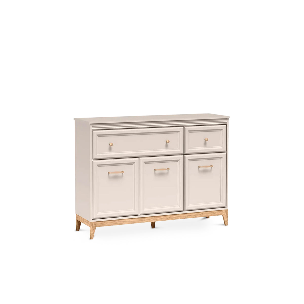 Komoda Serena 136x100 z szufladami i szafkami w stylu modern classic – widok pod kątem | Pillovely