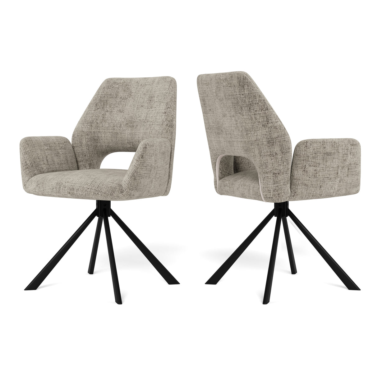 Sæt med to drejestole med armlæn til spisestuen i moderne stil – model Fente – hovedbillede | Pillovely