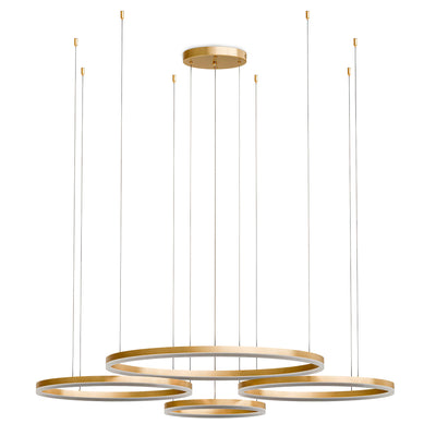 Lampa Soliva wisząca LED z czterema pierścieniami w stylu glamour – zdjęcie główne | Pillovely