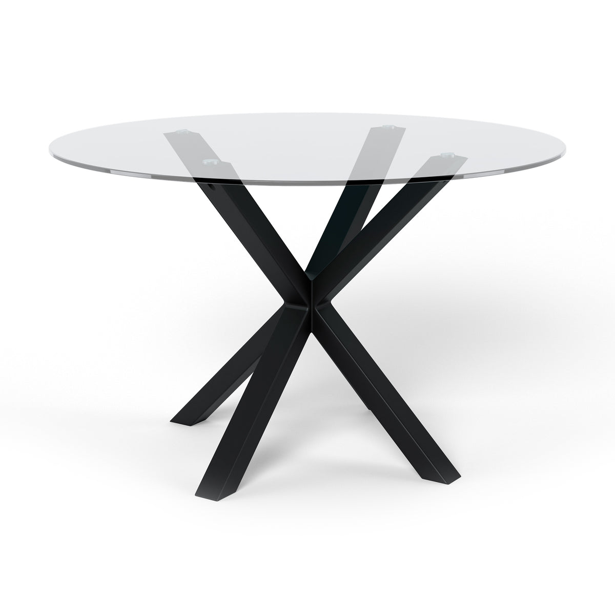 Rund glasbord 119x76 i moderne stil | Stela, sort metal