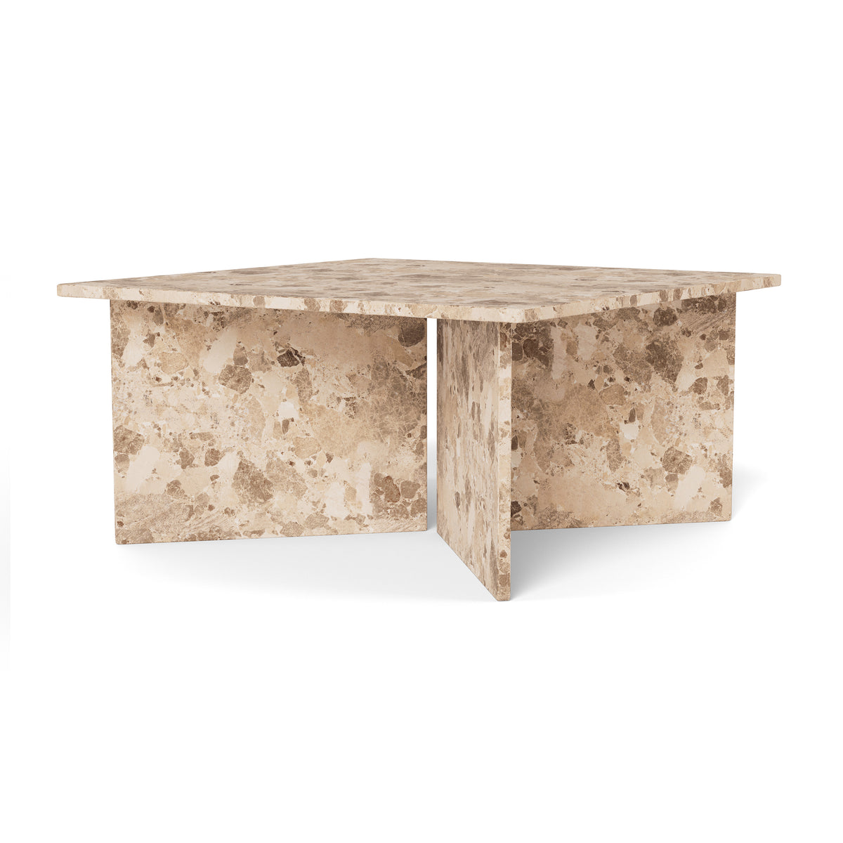 Sofabord 90x42 i elegant stil | Plaris beige marmor