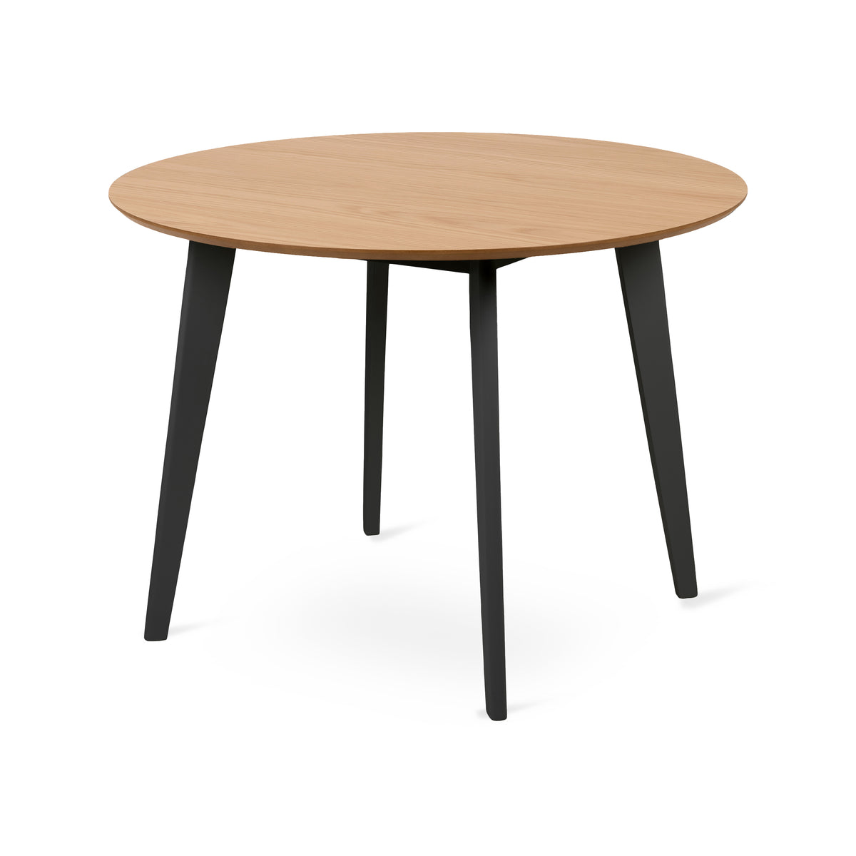 Rund spisebord 105x76 i skandinavisk stil | Krel, naturlig eg (sorte ben)