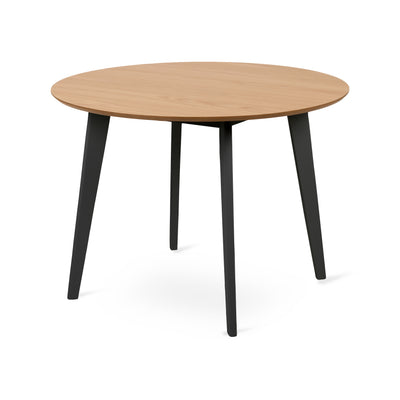 Rund spisebord 105x76 i skandinavisk stil | Krel, naturlig eg (sorte ben)