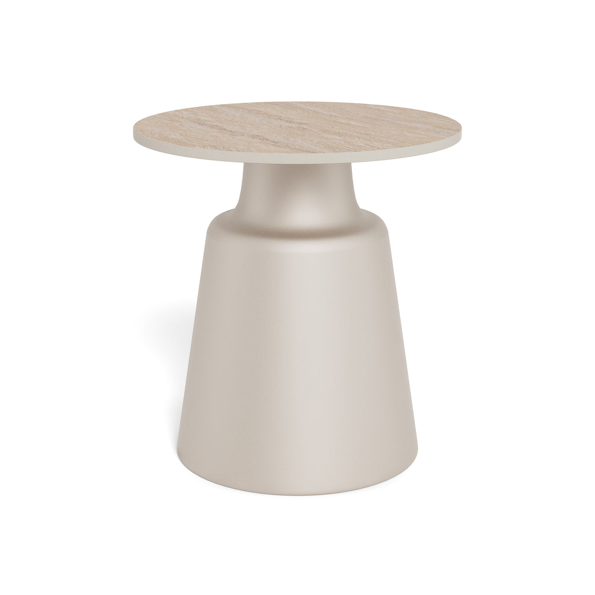 Rund sofabord med en diameter på 45 cm i moderne stil | Fumor, varm beige