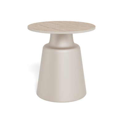 Rund sofabord med en diameter på 45 cm i moderne stil | Fumor, varm beige
