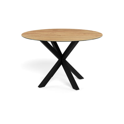 Rund spisebord 119x76 i moderne stil | Stela, naturlig eg (sorte ben)