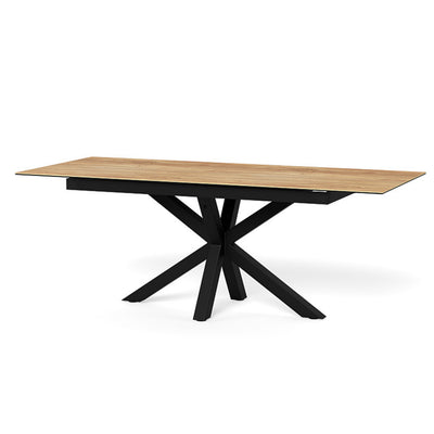 Udtræksbord til spisestuen i loftstil | Lorrins Classic 168-210x76 cm, sort