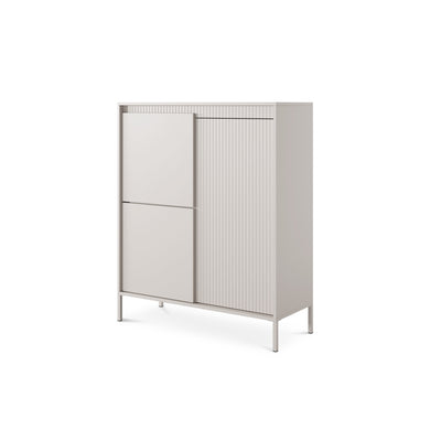 Senra kommode med 3 låger, 104x123, i japandi-stil – set fra siden | Pillovely