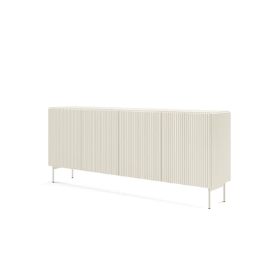 MuzZI-kommode med låger, 195 x 81, i moderne stil – set fra siden | Pillovely