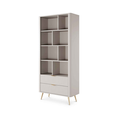 Laanti-reol 88x194 med hylder i elegant stil – set fra siden | Pillovely