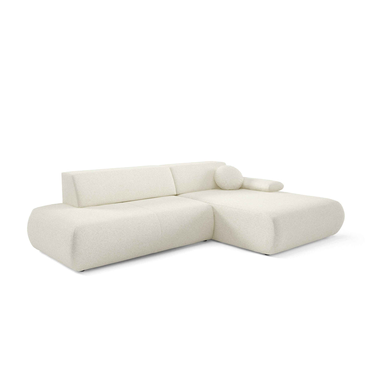 Puentro 4-personers hjørnesofa med sovefunktion i minimalistisk stil – set fra en vinkel | Pillovely