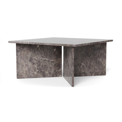 Sofabord 90x42 i elegant stil | Plaris mørk marmor