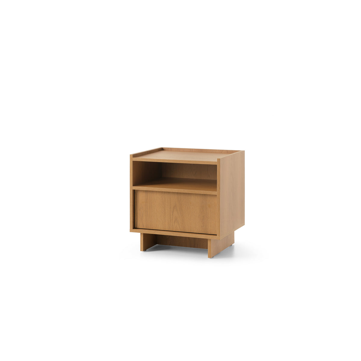 Kiyro-natbord med skuffe 50x51 i japandi-stil – set fra siden | Pillovely