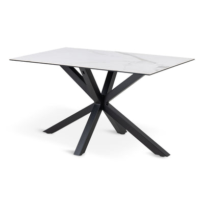 Spisebord 135x80 i moderne stil | Oryss, kølig hvid