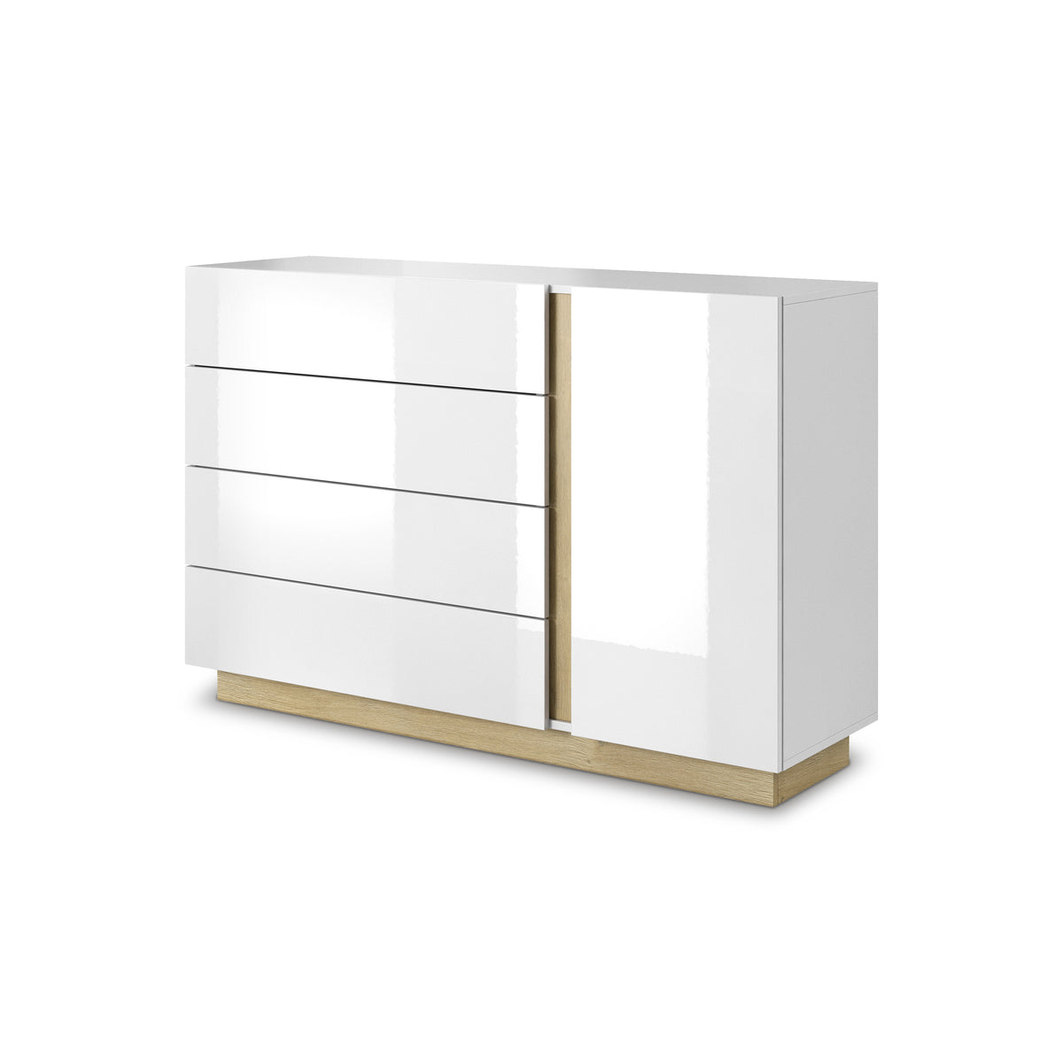 Kommode 138x91 i minimalistisk stil | Armelia Hvid Eg grandson
