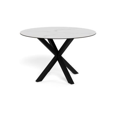 Rund spisebord 119x76 i moderne stil | Stela, lys marmor