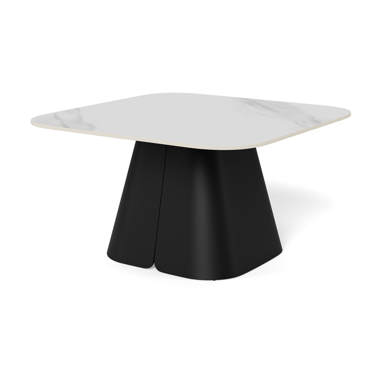 Bienn-sofabord til stuen med central fod, 80x45, i moderne stil – set fra en vinkel | Pillovely