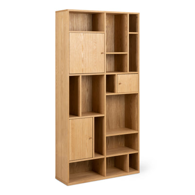 Asymo-reol til stuen, 90x180, i japandi-stil – set fra en vinkel