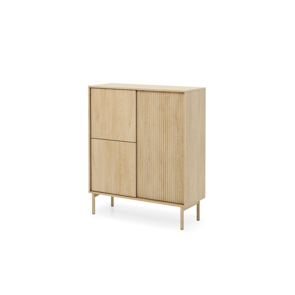 Viola-kommode med 3 låger, 104x122, i japandi-stil – set fra siden | Pillovely