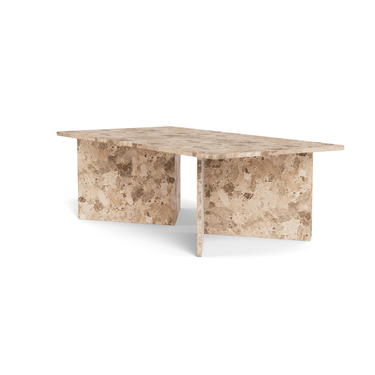 Sofabord 140x42 i elegant stil | Plaris beige marmor