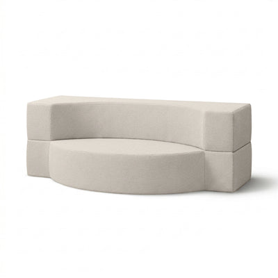 Lunaria havemøbelsofa i skum, 200x100x70 cm, i japandi-stil, med Harris-udendørsstof – set fra en vinkel