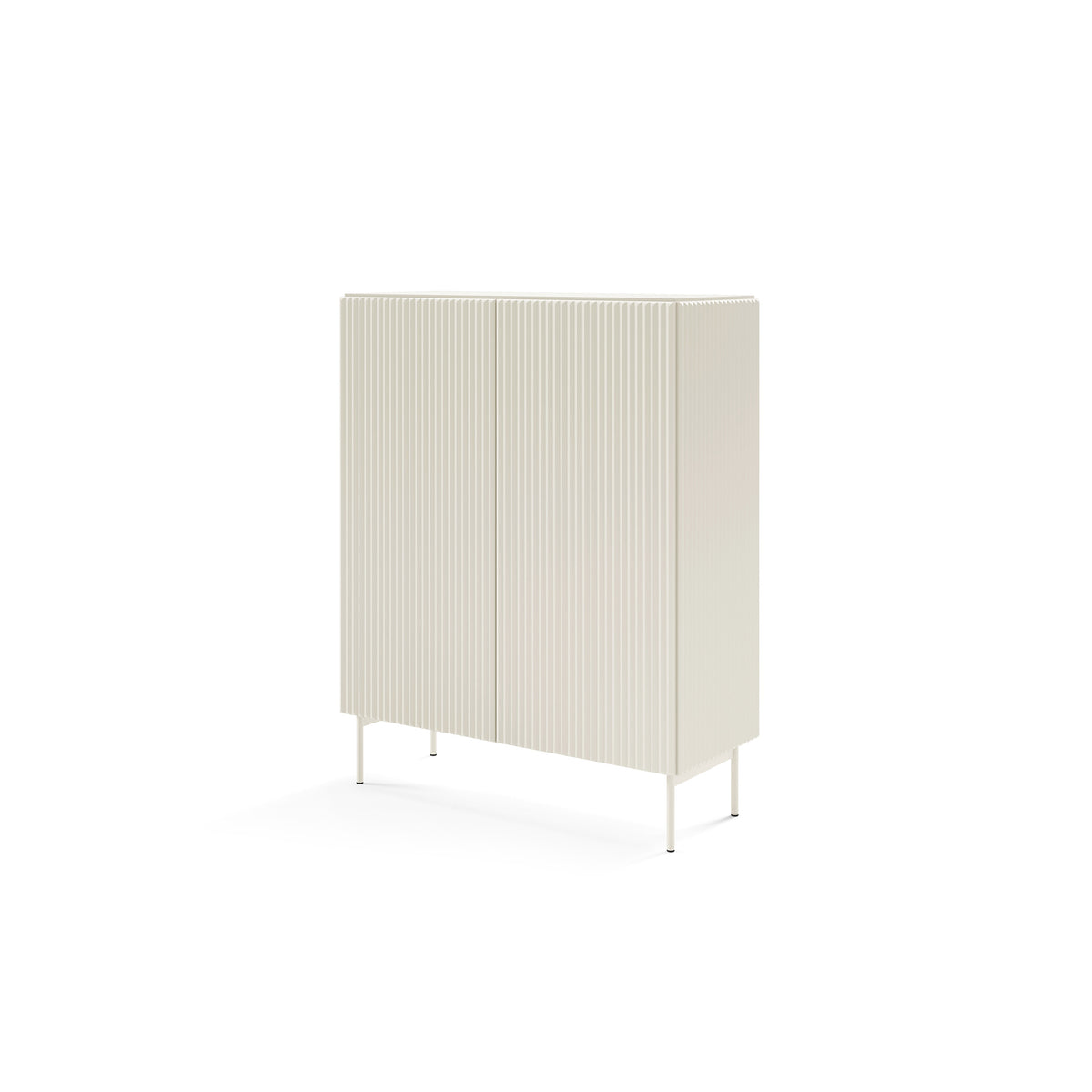 MuzZI høj kommode med låger, 99x123, i moderne stil – set fra siden | Pillovely