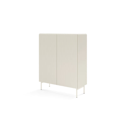 MuzZI høj kommode med låger, 99x123, i moderne stil – set fra siden | Pillovely