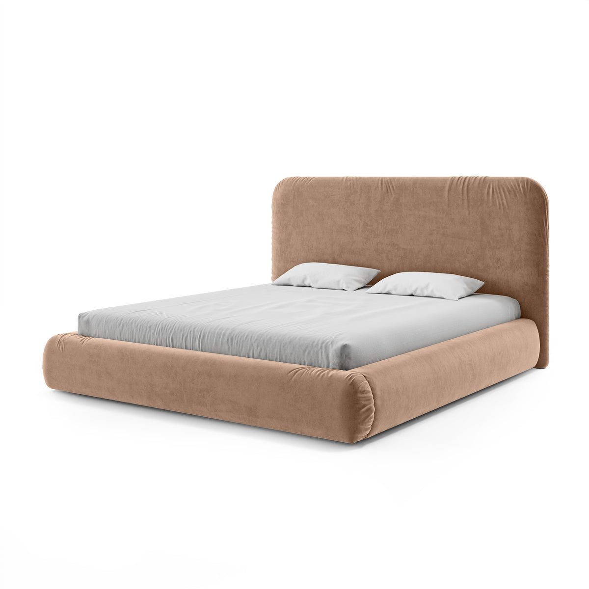 Paries-polstret seng i størrelserne 140x200, 160x200 og 180x200 med opbevaringsrum i modern organic-stil – hovedbillede