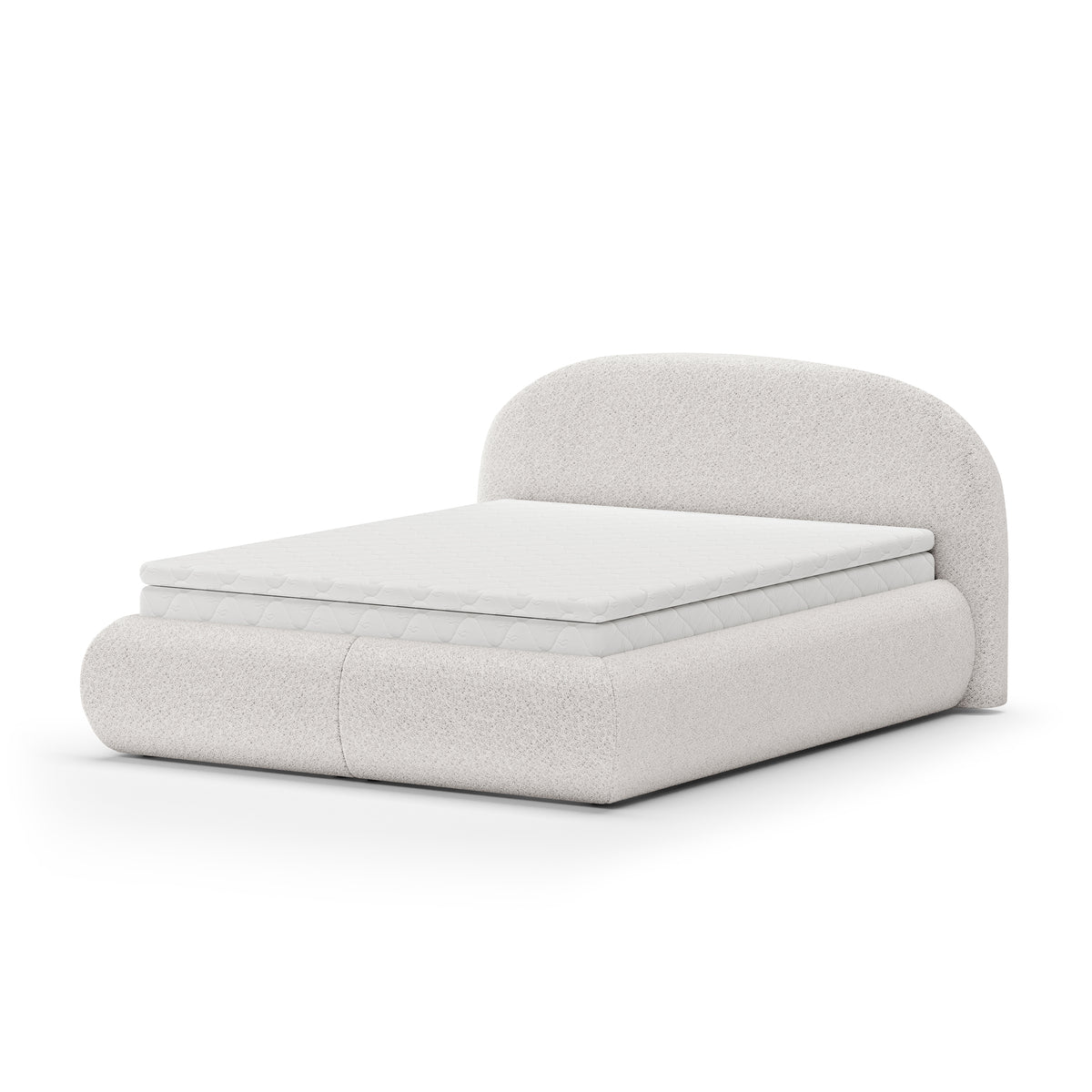 Glori-polsterseng 140/160/180 x 200 med opbevaringsrum i moderne stil – set fra en vinkel | Pillovely
