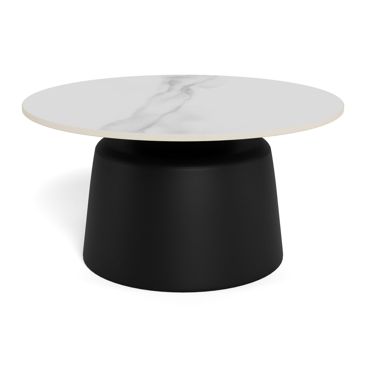Rundt sofabord med en diameter på 70 cm i moderne stil | Fumor, sort mat